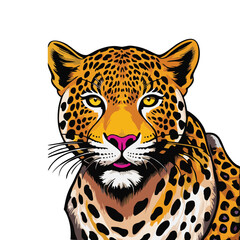 leopard vector illustration white background	