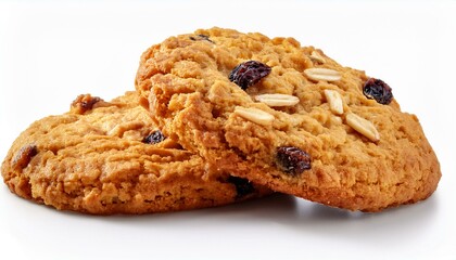 "Oatmeal Raisin Cookie on a Clean White Surface"