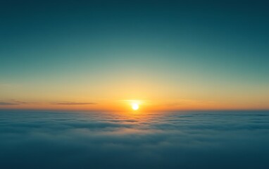 Fototapeta premium Sunrise above a sea of clouds. (3)