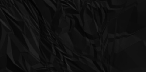 Black crumple paper texture . Black wrinkled paper texture. Black paper texture . Black crumpled and top view textures can be used for background of text or any contents .