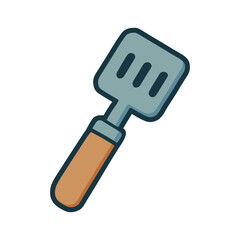 spatula kitchen cooking appliance tool flat color vector illustration template design