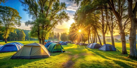 Tents camping area in Europe