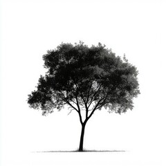 Fototapeta premium Solitary Tree: Black and White Minimalist Nature Photography
