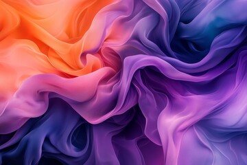 Obraz premium Abstract Swirling Silk Fabric Texture Purple Pink and Orange Gradient