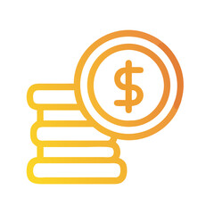 Coin Stack and Dollar Icon Vector Design