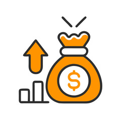 Money Bag and Currency Vector Illustration