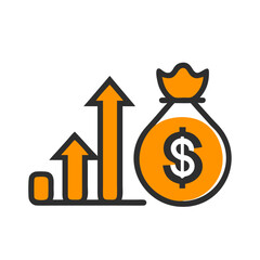 Money Bag and Currency Vector Illustration