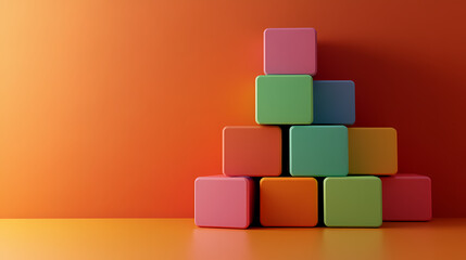 Obraz premium Creative combination of colorful blocks