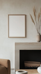 Stylish Frame Mockups Paired with Fireplaces