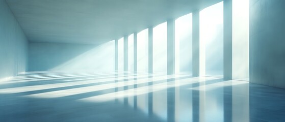 Sunlit modern minimalist hall.