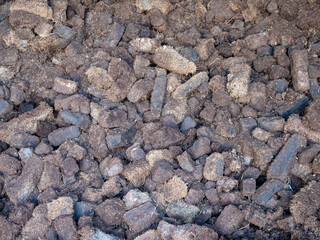 pile of peat soil