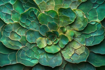 Naklejka premium Top view of a succulent with bright green rosette leaves
