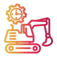 Obraz premium excavator Line Gradient Icon