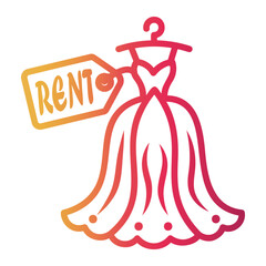 dress Line Gradient Icon