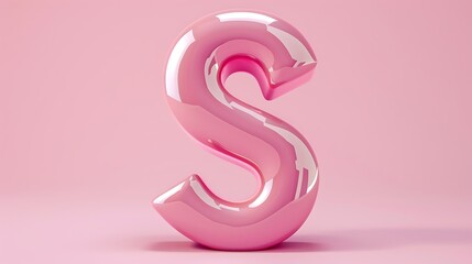 Fototapeta premium A word S in pink colour isolated on a soft pink background