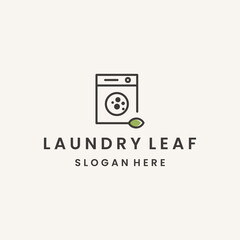 Laundry leaf logo template vector illustration design