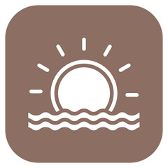 Sunset icon vector image. Can be used for Honeymoon.