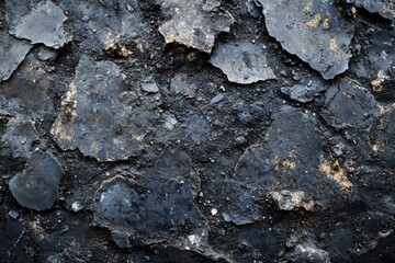 Fototapeta premium Dark cracked concrete wall with rough peeling texture