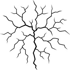 
Dry cracked ground Surface crack sharp soil Broken glass effect Structure of cracks, Breaks land texture earthquake scratches isolated black and white vector silhouette 


