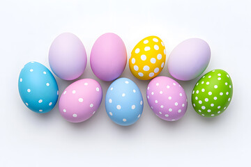 Colorful easter eggs collection isolated on white background