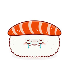 sushi salmon crying face cartoon cute