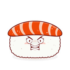 sushi salmon angry face cartoon cute