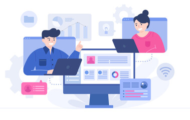 회사원 원격근무_office worker remote work