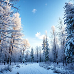 winter landscape with trees, forest cover page price in winter season