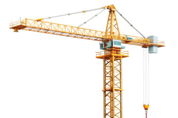 building crane isolated on white background PNG.AI GENERATED