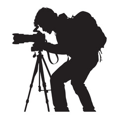 Cameraman silhouette vector illustration