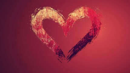 Abstract Heart: A Romantic Brushstroke