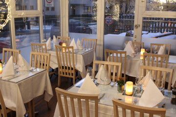 restaurant table in a restaurant