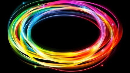 Vibrant Rainbow Circular Abstract Art Design