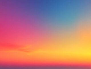 Vibrant sunset gradient sky.