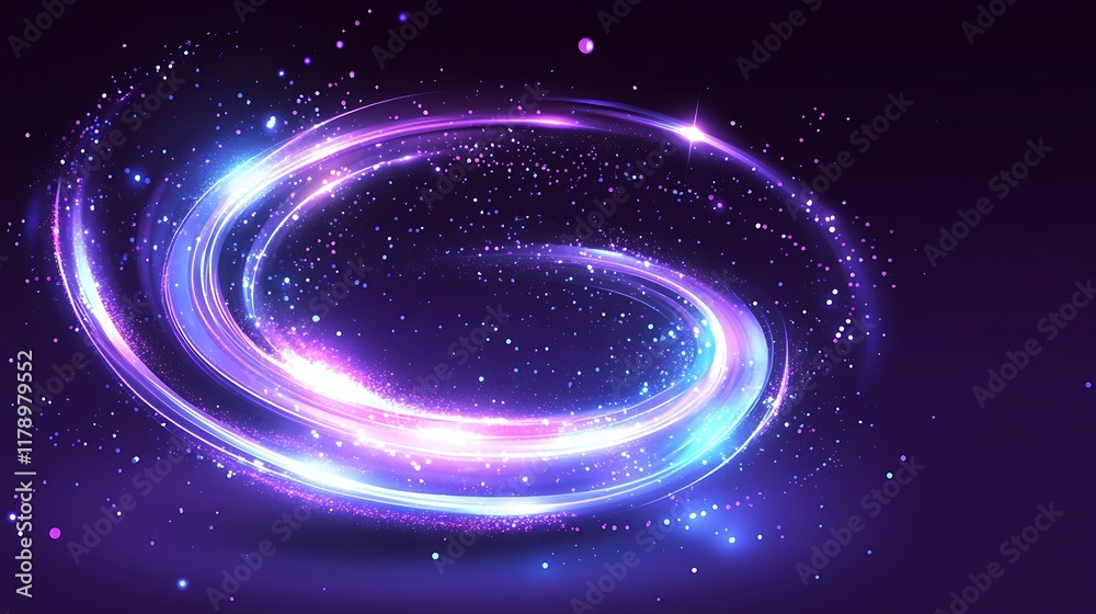 Canvas Prints abstract swirling light trails with vibrant colors and sparkles