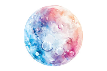 Soap bubble watercolor cut out isolated on white
