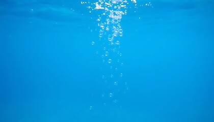 Fototapeta premium Underwater Bubbles: Serene Aquatic Ascent of Air Bubbles