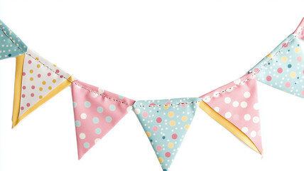 Obraz premium Multicolor Triangular Bunting Party Decoration isolated on white background