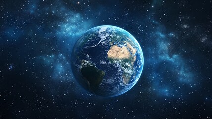Fototapeta premium earth in space with stars and galaxy in the background