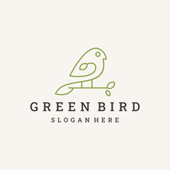 Green bird logo template vector illustration design