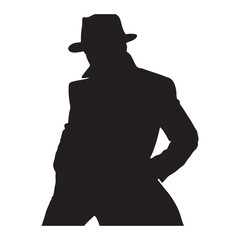 Detective silhouette vector illustration