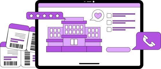 Online Hotel Booking Vector