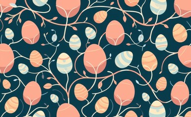 A vibrant arrangement of colorful Easter eggs nestled in a geometric pattern, forming a cheerful and festive background.
