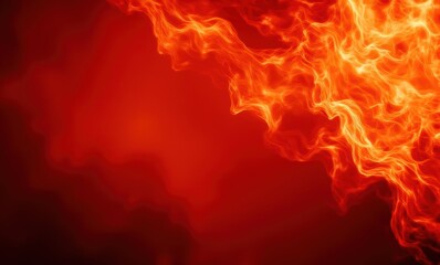 Vibrant waves of fiery orange and red