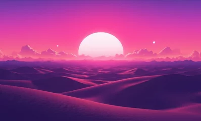 Fotobehang Surreal sunset over desert landscape © Alex