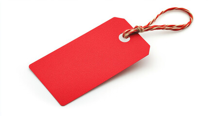 Red Gift Label on white background