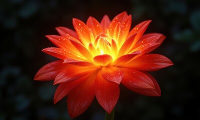 Elegant red lotus flower in bloom