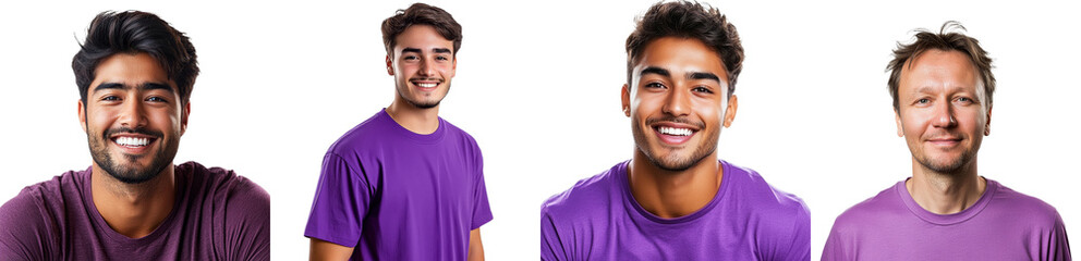 Obraz premium A young, good-looking European Caucasian man in a casual t-shirt, grinning happily.