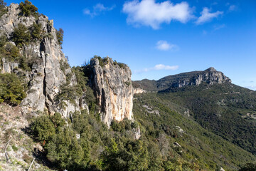 Tacchi di Ulassai, trekking route, rock formations, Supramonte, National Park, Orosei, Gennargentu, Ogliastra, tree, hiking, panorama, valley, Sardinia, natural, Italy, mountains, park, rocky, trekkin