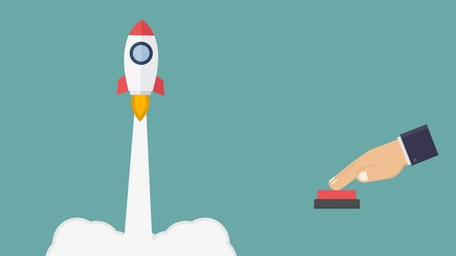 Hand push button and rocket launch